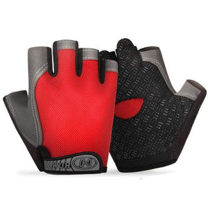 Planet Gates A- Red / L Bike Cycling Gloves Anti-slip Anti-sweat Men Women Half Finger Gloves Breathable Anti-shock Sports Gloves Bike Bicycle Gloves