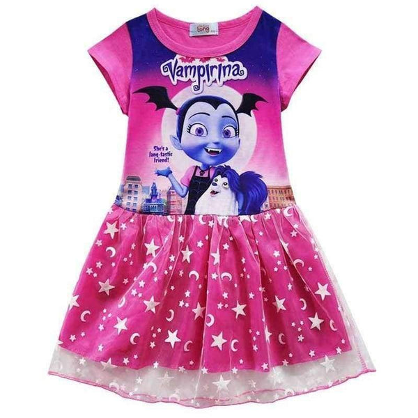 Planet Gates A rose / 3T Summer Baby Girl Dress Cartoon Moana for Girls Clothes Printed Moana Pink Princess Party Dress Children Kids Clothing