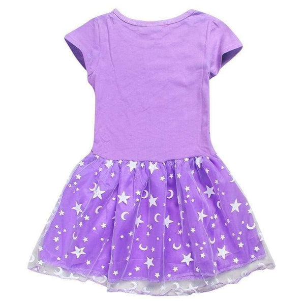 Planet Gates A rose / 3T Summer Baby Girl Dress Cartoon Moana for Girls Clothes Printed Moana Pink Princess Party Dress Children Kids Clothing