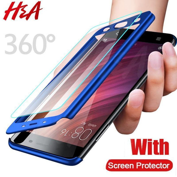 Planet Gates A / Rose-Gold H&A 360 Degree Full Cover Phone Case For Xiaomi Redmi Note 4 4X Screen Protector Film Phone Cover Note 4 Global Version Glass