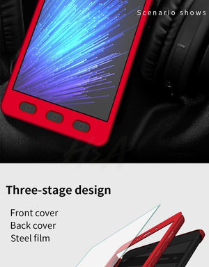 Planet Gates A / Rose-Gold H&A 360 Degree Full Cover Phone Case For Xiaomi Redmi Note 4 4X Screen Protector Film Phone Cover Note 4 Global Version Glass