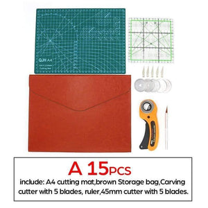 Planet Gates A set 15PCS A1A2A3A4 PVC Cutting Mat DIY Leather Craft Tool Double-sided Self-healing Mat Bottom Plate Cutting Patchwork Sewing Tool Set