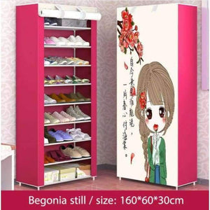 Planet Gates a Shoe cabinet 10-layer 9-grid Non-woven fabric Metal 160x60x30cm Shoe rack organizer removable shoe storage home furniture C118