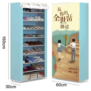 Planet Gates a Shoe cabinet 10-layer 9-grid Non-woven fabric Metal 160x60x30cm Shoe rack organizer removable shoe storage home furniture C118