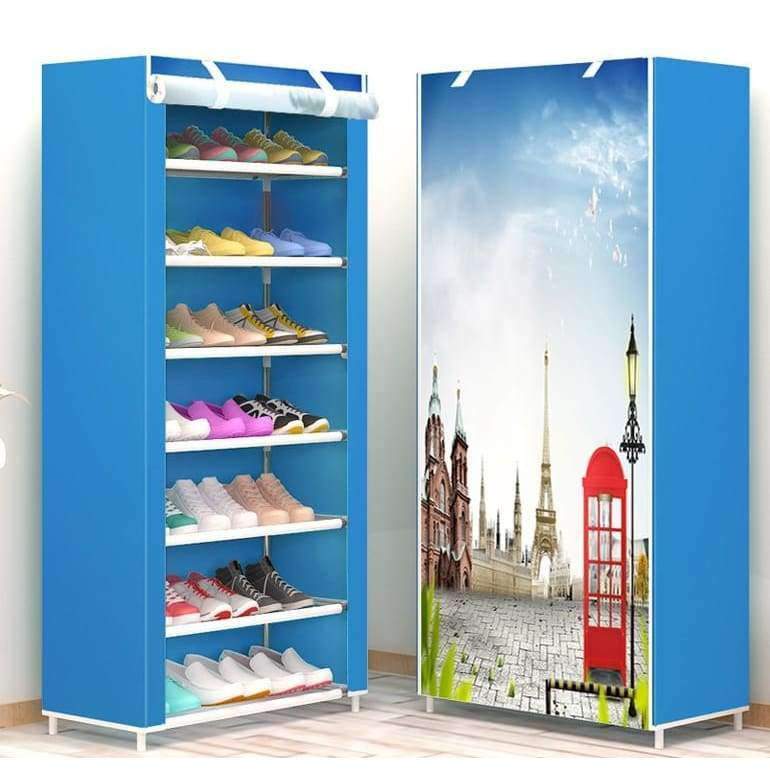 Planet Gates a Shoe rack 8-layer 7-grid Metal iron fabric 126x60x30cm big shoe cabinet organizer removable shoe storage for home furniture C117