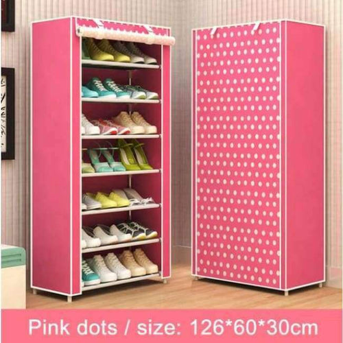 Planet Gates a Shoe rack 8-layer 7-grid Metal iron fabric 126x60x30cm big shoe cabinet organizer removable shoe storage for home furniture C117
