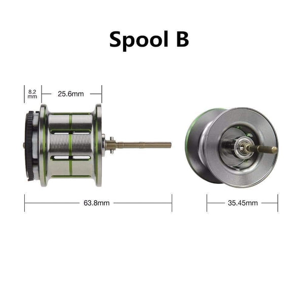 Planet Gates A Spool / Left Hand / China Phantom Shallow Spool Fishing Reel Lightweight Dual Brake Baitcasting Reel Spare spool Replacement Phantom spool