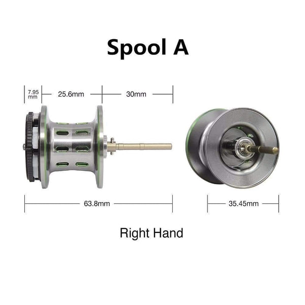 Planet Gates A Spool / Left Hand / China Phantom Shallow Spool Fishing Reel Lightweight Dual Brake Baitcasting Reel Spare spool Replacement Phantom spool