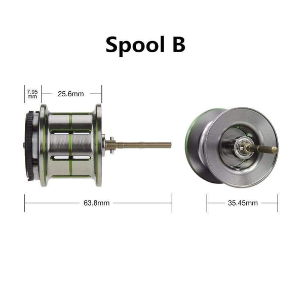 Planet Gates A Spool / Left Hand / China Phantom Shallow Spool Fishing Reel Lightweight Dual Brake Baitcasting Reel Spare spool Replacement Phantom spool