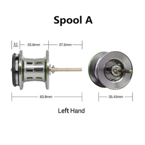 Planet Gates A Spool / Left Hand / China Phantom Shallow Spool Fishing Reel Lightweight Dual Brake Baitcasting Reel Spare spool Replacement Phantom spool