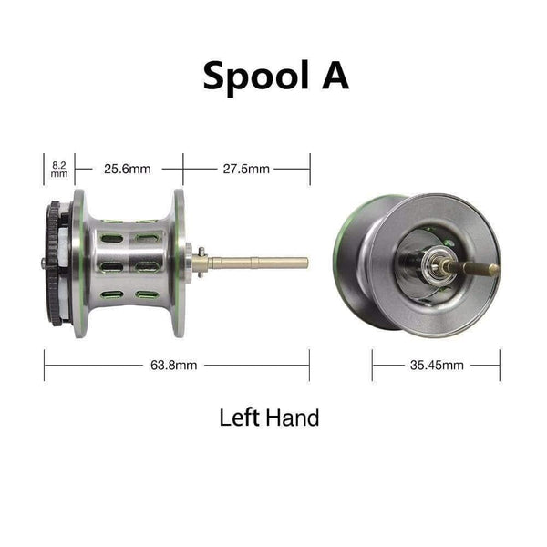 Planet Gates A Spool / Left Hand / China Phantom Shallow Spool Fishing Reel Lightweight Dual Brake Baitcasting Reel Spare spool Replacement Phantom spool