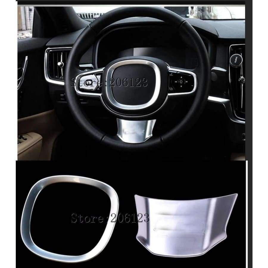 Planet Gates a Steering Wheel Frame Decoration Cover Trim For Volvo S90  2018 2019 Chrome ABS Car interior accessories