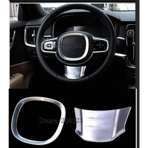 Planet Gates a Steering Wheel Frame Decoration Cover Trim For Volvo S90  2018 2019 Chrome ABS Car interior accessories