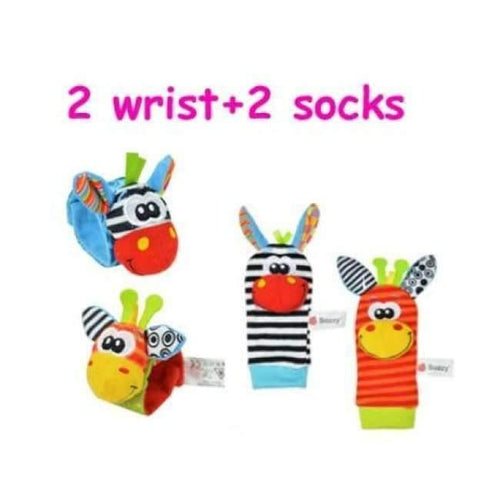 Planet Gates A style 40pcs/lot baby rattle toys Sozzy Garden Bug Wrist Rattle and Foot Socks 4 style (2 pcs waist+2 pcs socks) (10 set)