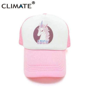 Planet Gates A Style / Fits 55to58cm head CLIMATE Women Girl Unicorn Luck Pink Mesh Summer Cool Caps new Youth Young Girl Pink Unicorn Cool Net Mesh Hat Caps Summer