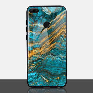 Planet Gates A style / P20 Lite TOMKAS Agate Marble Phone Case for Huawei P20 Lite Case on Honor 9 Lite Soft Edge PC+Glass Back Cover Case on for Huawei P Smart