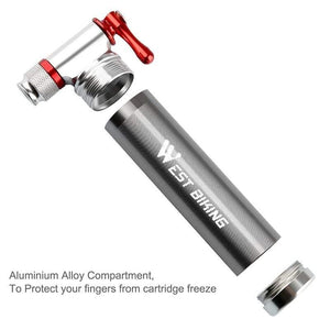 Planet Gates A Style Silver Portable Bicycle Pump Aluminum Alloy Ultralight Air CO2 Inflator Bike Cycling Pump Schrader & Presta Mini Bike Pump