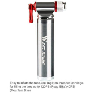 Planet Gates A Style Silver Portable Bicycle Pump Aluminum Alloy Ultralight Air CO2 Inflator Bike Cycling Pump Schrader & Presta Mini Bike Pump