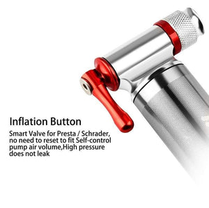 Planet Gates A Style Silver Portable Bicycle Pump Aluminum Alloy Ultralight Air CO2 Inflator Bike Cycling Pump Schrader & Presta Mini Bike Pump