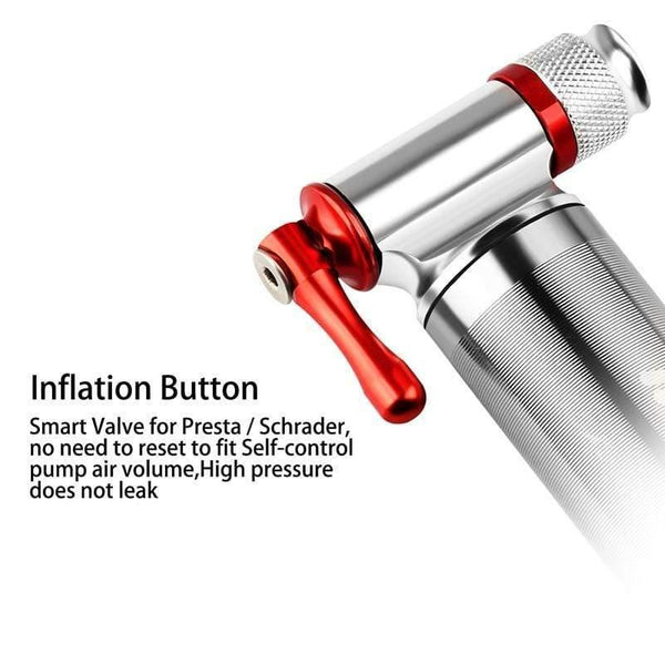 Planet Gates A Style Silver Portable Bicycle Pump Aluminum Alloy Ultralight Air CO2 Inflator Bike Cycling Pump Schrader & Presta Mini Bike Pump