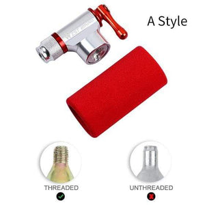 Planet Gates A Style Silver Portable Bicycle Pump Aluminum Alloy Ultralight Air CO2 Inflator Bike Cycling Pump Schrader & Presta Mini Bike Pump