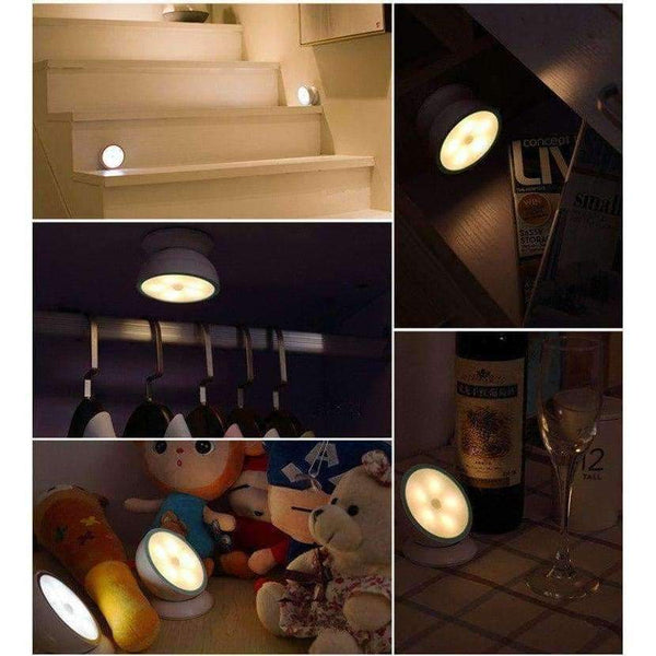 Planet Gates A / White Creative 360 degree rotation LED wireless wall lamp table Bedside bedroom night lamp kids Indoor novelty night light