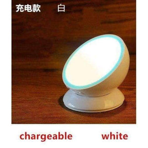 Planet Gates A / White Creative 360 degree rotation LED wireless wall lamp table Bedside bedroom night lamp kids Indoor novelty night light