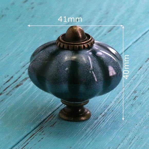 Hand Painted Ceramic Pumpkin Knobs Cabinet Drawer Handles Pulls Pack Of One Knob With Screw