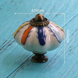 Hand Painted Ceramic Pumpkin Knobs Cabinet Drawer Handles Pulls Pack Of One Knob With Screw