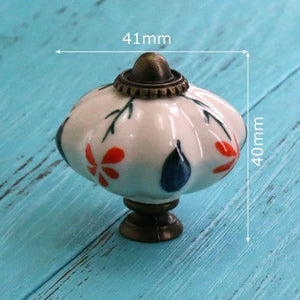 Hand Painted Ceramic Pumpkin Knobs Cabinet Drawer Handles Pulls Pack Of One Knob With Screw