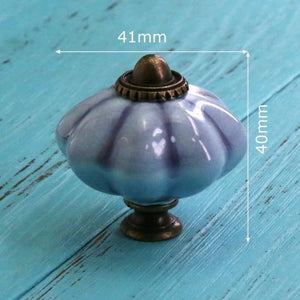 Hand Painted Ceramic Pumpkin Knobs Cabinet Drawer Handles Pulls Pack Of One Knob With Screw