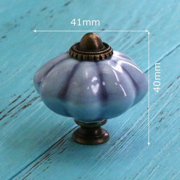 Hand Painted Ceramic Pumpkin Knobs Cabinet Drawer Handles Pulls Pack Of One Knob With Screw