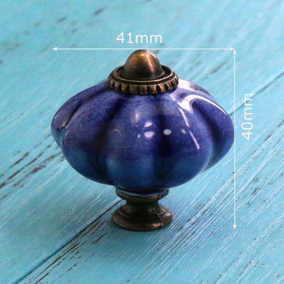 Hand Painted Ceramic Pumpkin Knobs Cabinet Drawer Handles Pulls Pack Of One Knob With Screw