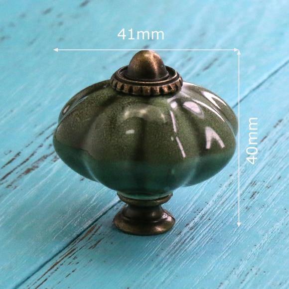 Hand Painted Ceramic Pumpkin Knobs Cabinet Drawer Handles Pulls Pack Of One Knob With Screw
