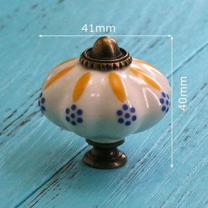 Hand Painted Ceramic Pumpkin Knobs Cabinet Drawer Handles Pulls Pack Of One Knob With Screw