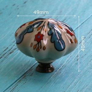 Hand Painted Ceramic Pumpkin Knobs Cabinet Drawer Handles Pulls Pack Of One Knob With Screw