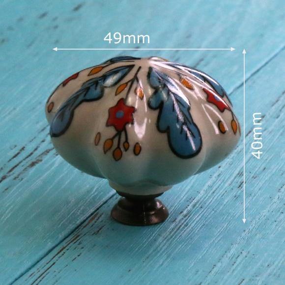 Hand Painted Ceramic Pumpkin Knobs Cabinet Drawer Handles Pulls Pack Of One Knob With Screw