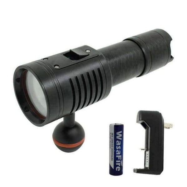 Planet Gates A1 (6LEDs) Video Light Professional LED Diving Flashlight Photography Torch White Red LED Scuba Photo Lamp+18650 Battery+Charger