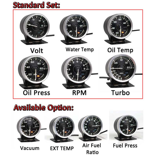 Planet Gates A1 Defi Link System Daisy Chain Auto Gauge ZD+6 gauges Volt Water Temp Oil Temp Oil Press Tachometer RPM Turbo