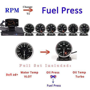 Planet Gates A1-RPM-Fuel Press A1 Defi Link System Daisy Chain Auto Gauge ZD+6 gauges Volt Water Temp Oil Temp Oil Press Tachometer RPM Turbo