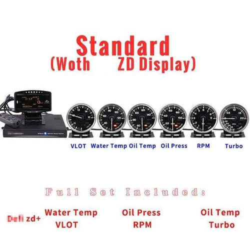 Planet Gates A1-Standard A1 Defi Link System Daisy Chain Auto Gauge ZD+6 gauges Volt Water Temp Oil Temp Oil Press Tachometer RPM Turbo