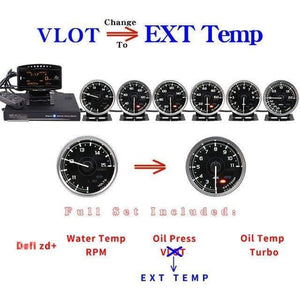 Planet Gates A1-Volt-EXT TEMP A1 Defi Link System Daisy Chain Auto Gauge ZD+6 gauges Volt Water Temp Oil Temp Oil Press Tachometer RPM Turbo