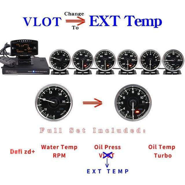 Planet Gates A1-Volt-EXT TEMP A1 Defi Link System Daisy Chain Auto Gauge ZD+6 gauges Volt Water Temp Oil Temp Oil Press Tachometer RPM Turbo