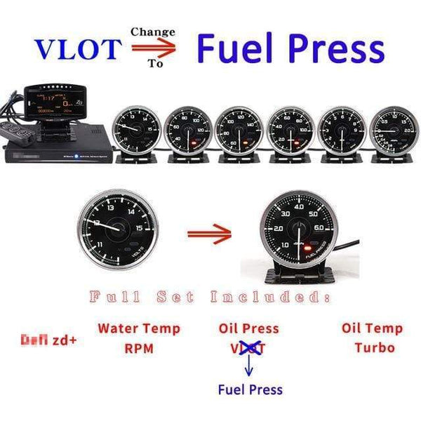 Planet Gates A1-Volt-Fuel Press A1 Defi Link System Daisy Chain Auto Gauge ZD+6 gauges Volt Water Temp Oil Temp Oil Press Tachometer RPM Turbo
