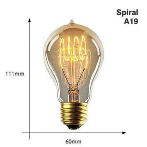 Planet Gates A19 spira / 220V E27 Edison Bulb E27 220V 40W ST64 A19 T45 G80 G95 G12 Retro Lamp Incandescent filament bulb lighting Vintage Light Bulb Edison Lamp