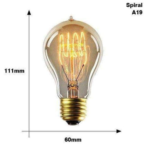 Planet Gates A19 Spirai 220V / E27 2017 Edison Bulb E27 220V 40W ST64 A19 T45 G80 G95 G125 Incandescent filament bulb lighting Retro Edison Light Bulb