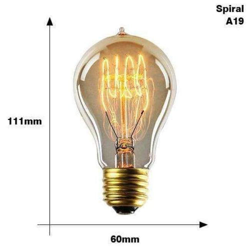 Planet Gates A19 Spirai 220V / E27 3PCS/Lot Edison Bulb E27 220V 40W ST64 A19 T45 G80 G95 G125 Incandescent filament bulb lighting Retro Edison Light Bulb