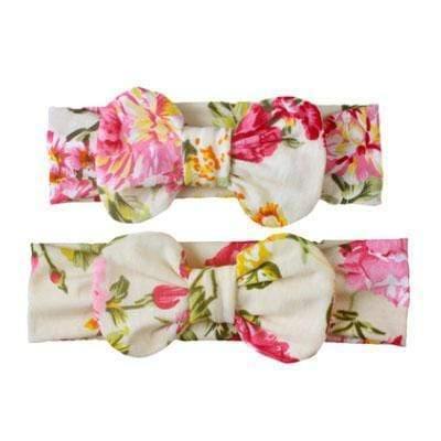 2PCS Mama & Baby Headwear Bowknot Elastic HeadBands For Women Children Tuban Baby HairBands Hair Accessories
