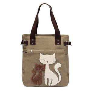 Planet Gates A2 Women's messenger handbag canvas bag with cute cat small shopping shoulder bag