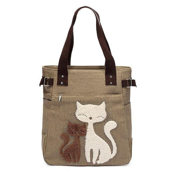 Planet Gates A2 Women's messenger handbag canvas bag with cute cat small shopping shoulder bag